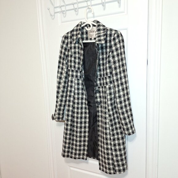 Long black and White wool blend jacket - Picture 3 of 10